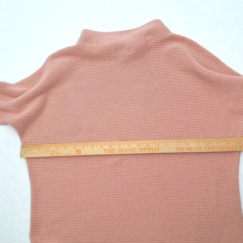 Lands End Sweater Womens XL Pink Coral Mock Neck Ribbed‎ 3/4 Sleeve Pullover - Picture 4 of 7